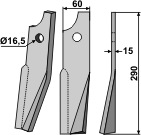 BL5412 Rotorzinken, rechte Ausführung - passend für Kuhn 523593