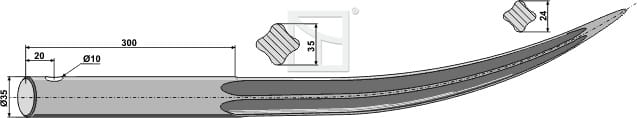 BL29431 Gebogener spitzer Zinken