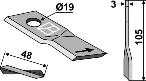 BL4417 Rotorklinge - passend zu Claas 0009041788 / 9041788 / 41933