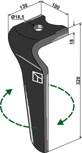 BL27560 Kreiseleggenzinken R - passend zu Kverneland / Maletti MA44010150 / MA44000150 / 44010150 / 44000050