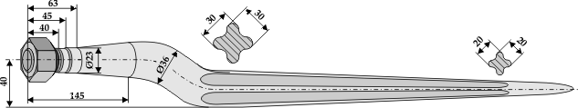 ET10501 Silozinken 810mm / M22x1,5 - passend zu Weidemann