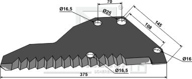 Ladewagenmesser 4mm - passend zu Pöttinger 434.015 BL29875 Ladewagenmesser 4mm - passend zu Pöttinger 434.015