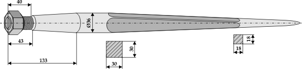 ET10482 Frontladerzinken 800mm / M22x1,5 - passend zu Fendt