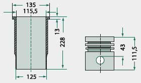 John Deere Motortyp: 8,1L Power Tec Kolbensatz kpl. John Deere Motortyp: 8,1L Power Tec Kolbensatz kpl.