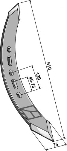 BL28746 Gedrehtes Schar R - passend zu Amazone HC121 / 78708676 / Howard 71209026519