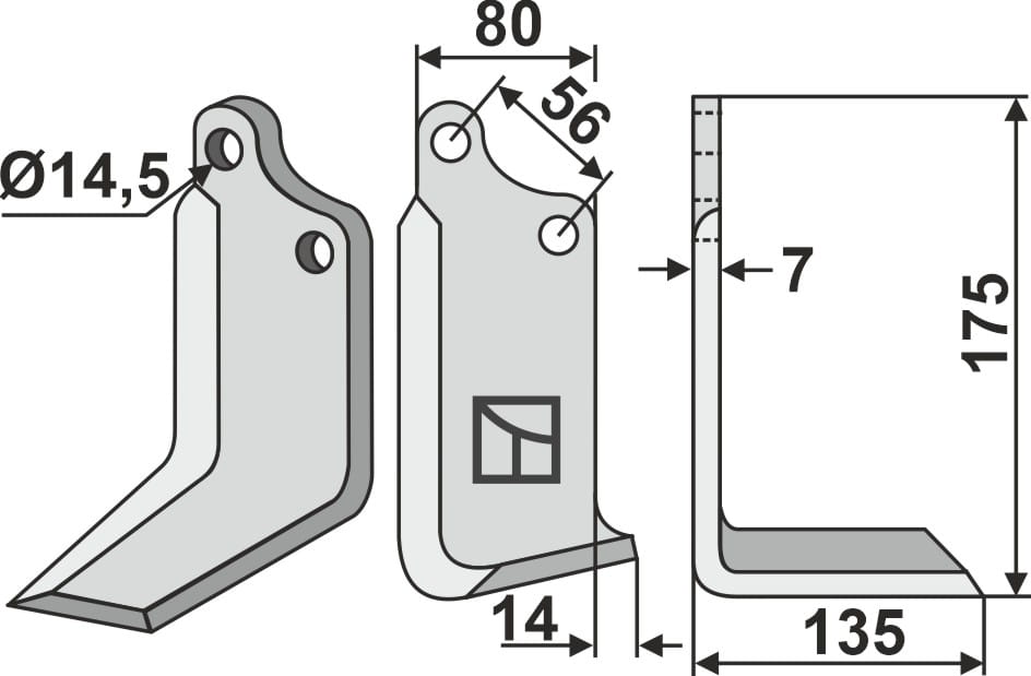 BL5549 Fräsmesser R - passend zu Maschio / Gaspardo 02108430