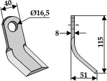 BL3668 Y- Messer 115 für Agricom