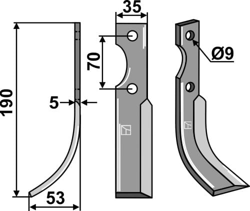 Fräsmesser 190x35mm links - passend zu Fischgräbe BL27719 Fräsmesser 190x35mm links - passend zu Fischgräbe