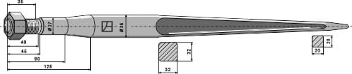ET10485 Frontladerzinken 800mm / M20x1,5