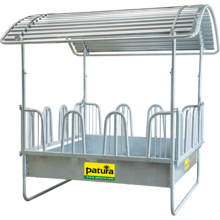 Patura Viereckraufe Compact - mit Sicherheits-Palisadenfressgittern BLP303683 Patura Viereckraufe Compact - mit Sicherheits-Palisadenfressgittern