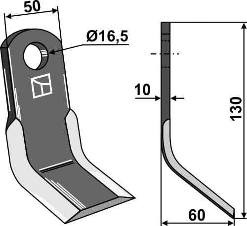 BL63-AGC-13 Y-Messer 130mm - passend zu Agricom