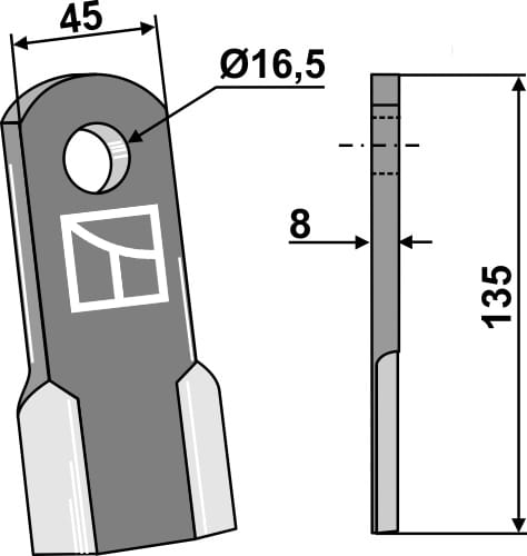 BL28000 Gerades Messer - passend zu Maschio Gaspardo T21004050