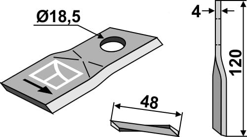 Rotorklinge - passend zu Vicon VN90258699 / VN9935869901 / Pöttinger 434988 BL4388 Rotorklinge - passend zu Vicon VN90258699 / VN9935869901 / Pöttinger 434988