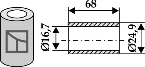 BL3556 Buchse 24,9x68mm - passend zu Breviglieri	55205