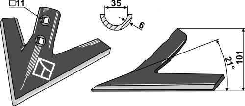 BL101.302314 Gänsefußschar 250mm