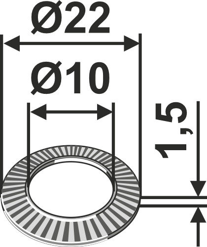 30.SKM10 Sperrkantscheibe Ø22x1,5xØ10 - passend zu Claas 0002393880