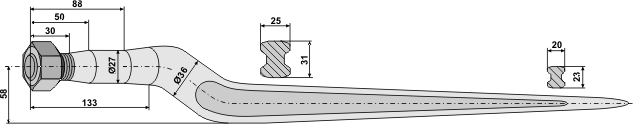 ET10509 Silozinken 810mm / M22x1,5 - passend zu Stoll 0476250