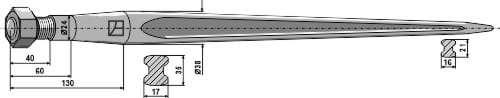 BLET10476 Frontladerzinken 680mm / M22x1,5