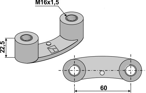 Bügelmutter M16x1,5 - passend zu Maschio / Gaspardo 36100312 51-16BM-2 Bügelmutter M16x1,5 - passend zu Maschio / Gaspardo 36100312