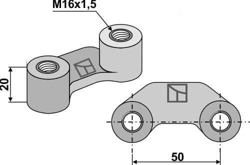 Bügelmutter M16x1,5 -50 - passend zu Maschio / Gaspardo M38100218R 51-16BM-1 Bügelmutter M16x1,5 -50 - passend zu Maschio / Gaspardo M38100218R