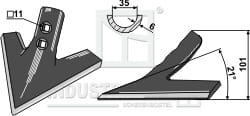 BL28181 Gänsefußschar 175 mm