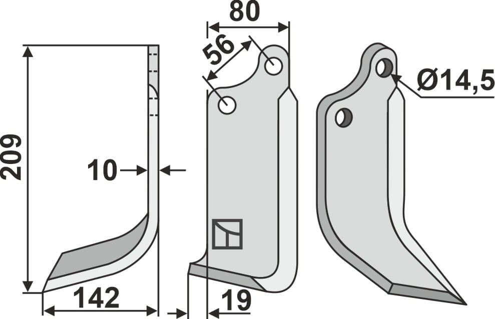 Fräsmesser L - passend zu Maschio / Gaspardo 13100419 BL5506 Fräsmesser L - passend zu Maschio / Gaspardo 13100419