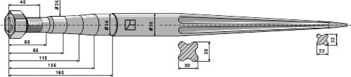 BL29413 Frontladerzinken 1200mm / M22x1,5
