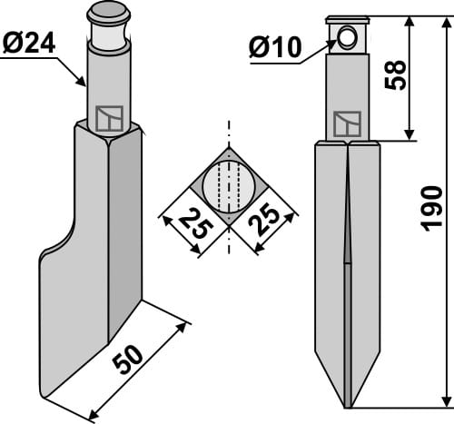 BL6155 Rotorzinken - passend zu Maschio / Gaspardo 2810047404 / Rau