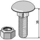 Flachrundschraube/Mutter 51-1026 35 mm M12x1,75 BL3032 Flachrundschraube/Mutter 51-1026 35 mm M12x1,75