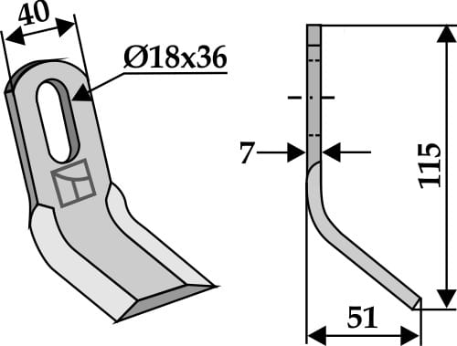 BL3679 Y Messer 115mm - passend zu Gimac 31696 / Zampini