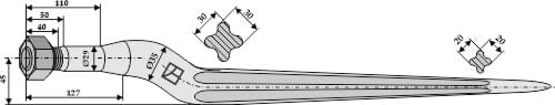 BL2697 Silozinken 880mm / M22x1,5 - passend zu Trioliet 307251