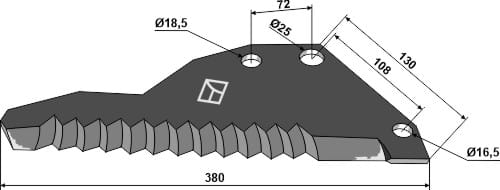 Ladewagenmesser 5mm - passend zu Pöttinger 434.008 BL29866 Ladewagenmesser 5mm - passend zu Pöttinger 434.008