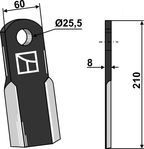 BL28094 Gerades Messer - passend zu Maschio / Gaspardo T40005141