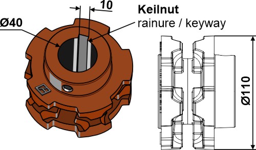 69-6-552 Nusskettenrad Ø110