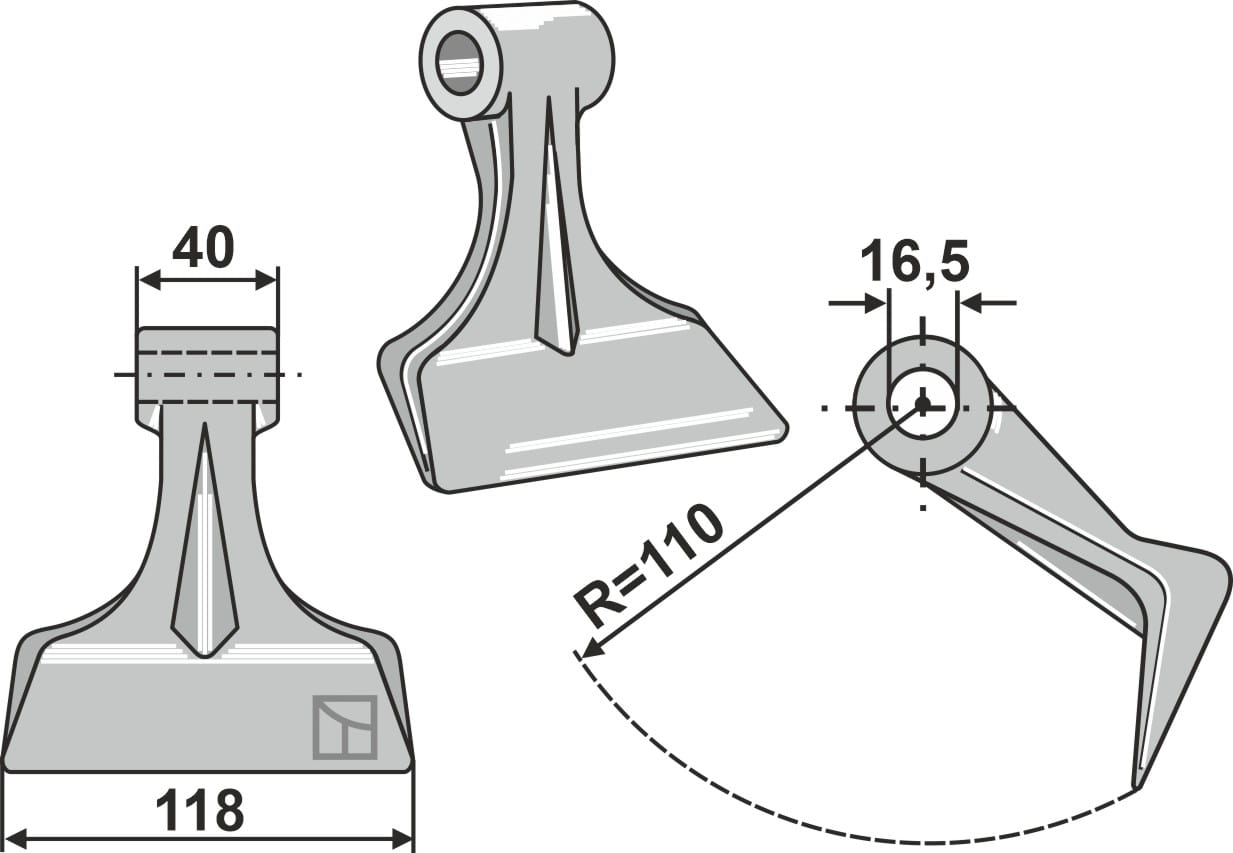 BL4053 Hammerschlegel - passend zu Kverneland MA6402076, MA6303076, MA6401076