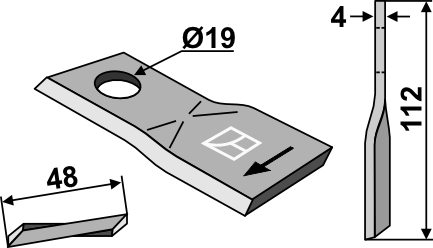Rotorklinge - passend zu Krone 001398890 / 001398893 BL4358 Rotorklinge - passend zu Krone 001398890 / 001398893