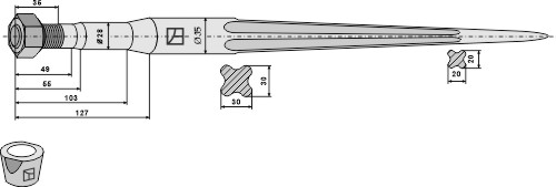 Frontladerzinken 900mm / M22x1,5 - Frost 17058 BL2717 Frontladerzinken 900mm / M22x1,5 - Frost 17058