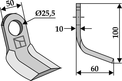 BL3711 Y- Messer 100x50 - passend zu Howard