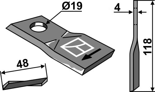 ET33231000 Mähmesser R - passend zu Fella 133 074