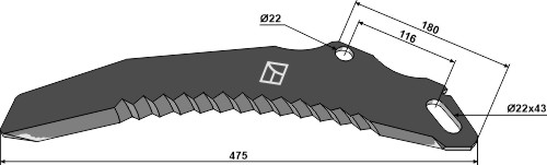 Ladewagenmesser 475mm - passend zu Pöttinger Ernteprofi / Ladeprofi / Siloprofi Ladewagenmesser 475mm - passend zu Pöttinger Ernteprofi / Ladeprofi / Siloprofi