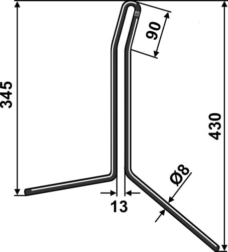 Striegelzinken - passend zu Rabe 90063950 / Pöttinger 7990063950 BL29181 Striegelzinken - passend zu Rabe 90063950 / Pöttinger 7990063950