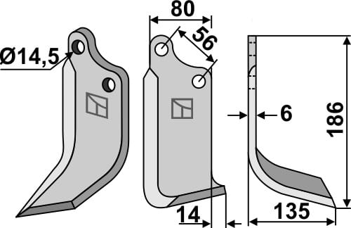 BL5518 Fräsmesser R - passend zu Maschio / Gaspardo 02108432