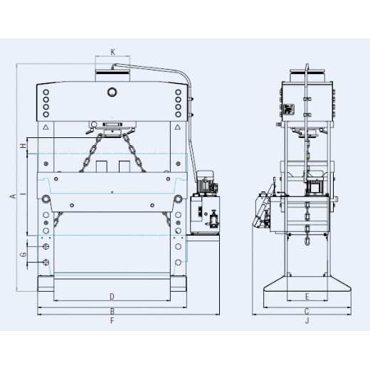 Elmag Elektrohydraulische Werkstattpresse - 60T / 400V