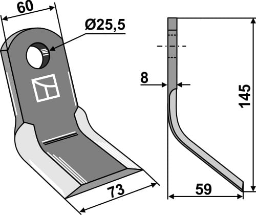 BL3635 Y- Messer 140mm - passend zu Ferri 0901003 / Howard 222034000