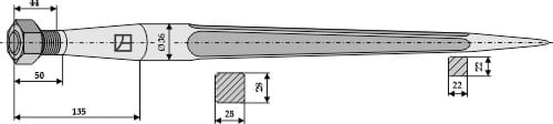 E043721 Frontladerzinken 680mm / M20x1,5 - passend zu ALÖ	5068006 / BL2615