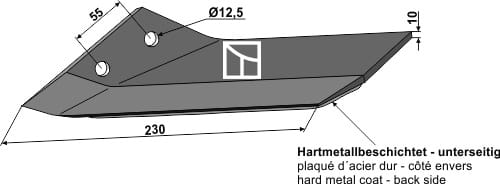 ET47165 Flügelschar R - passend zu Lemken 3374463