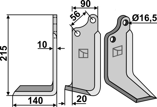 BL27748 Fräsmesser L - passend zu Maschio / Gaspardo M09400419