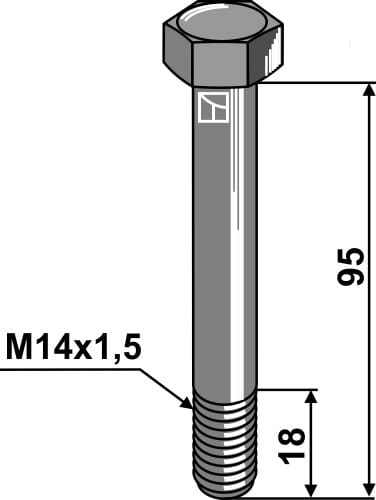 BL3554 Schraube M14x1,5 - passend zu Kuhn 50073500 / Bomford 0577510