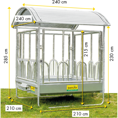 Patura Viereckraufe - mit Universal Fressgitter Patura Viereckraufe - mit Universal Fressgitter
