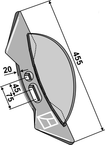 ET10296 Doppelherzschar passend zu Lemken Achat / Kverneland - 131126R, KK131126R, 131126, KK131126